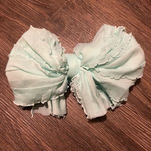 Light blue ruffle bow